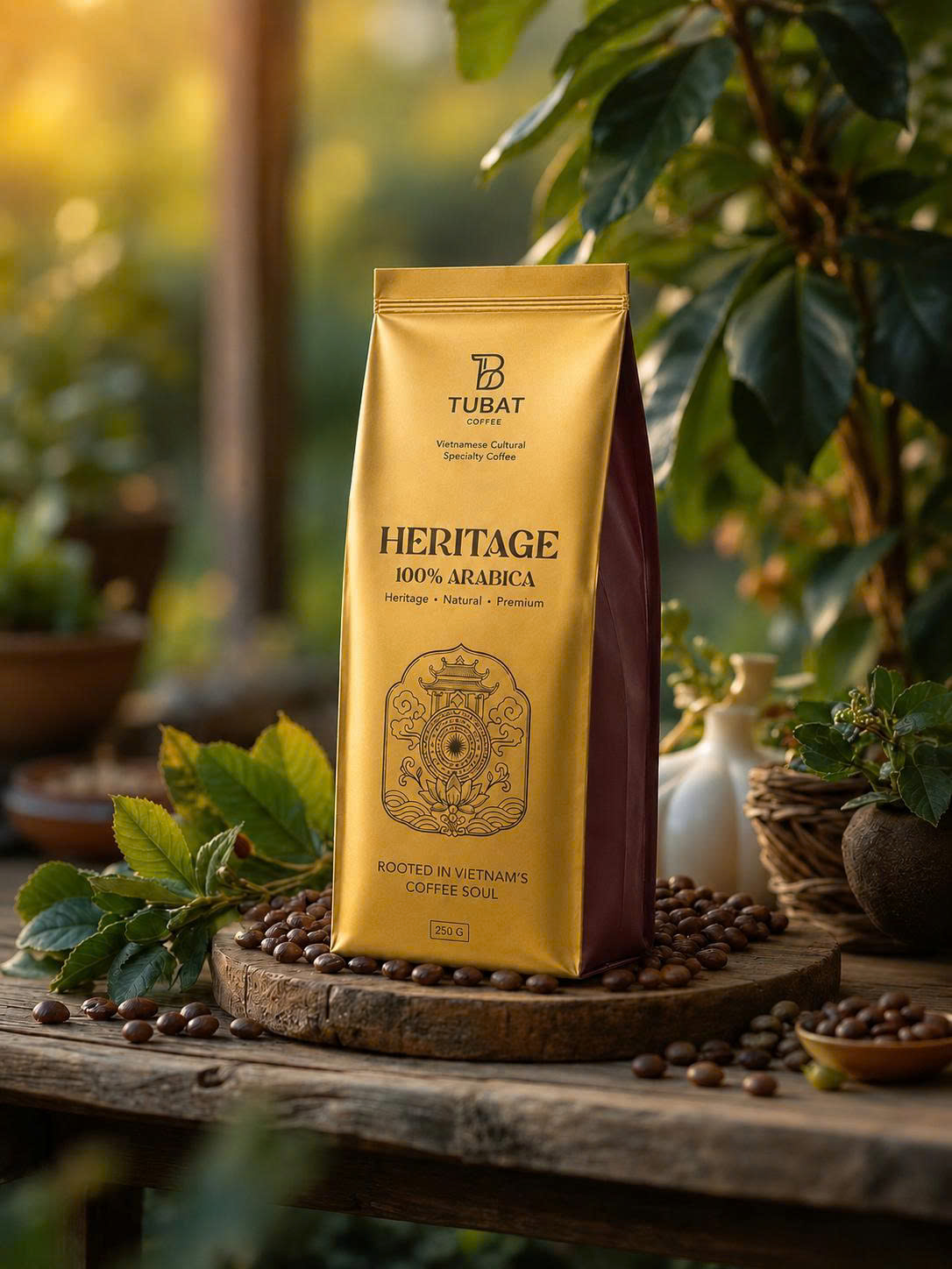 Tubat Coffee Heritage Gold - cà phê Arabica nguyên hạt Cầu Đất